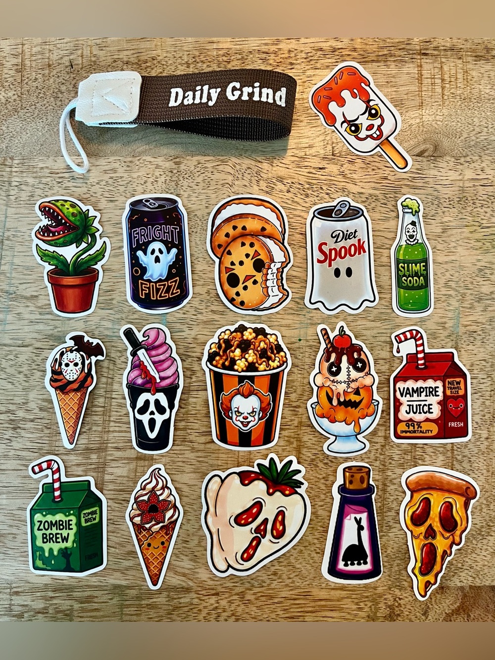 NEW! Daily Grind Planner Autumn Rituals Set of 16 Spooky Stickers/Wrist Strap